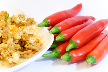 赤唐辛子と麻婆豆腐