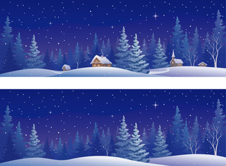 Christmas forest banners