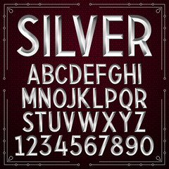 Vector Silver Embossed Font