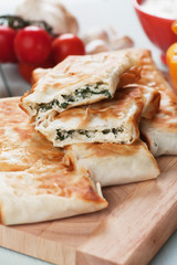 Borek with chard and cheese filling
