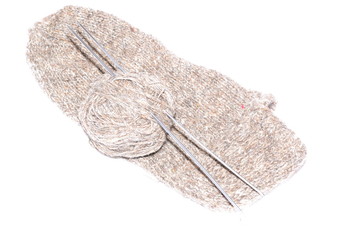 Вяжем шерстяные носки.