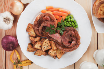 Sunday roast with yorkshire pudding