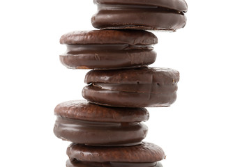 chocolate soft cake with marshmallow