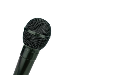Black Microphone Isolated on White Background.