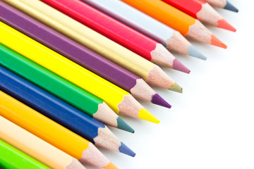 close up color pencils