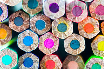 close up color pencils