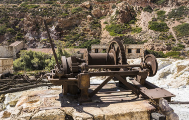 Abandoned sulfur mines, Milos island, Cyclades, Greece