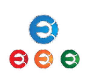 elegant corporate letter E modern logo template shpere