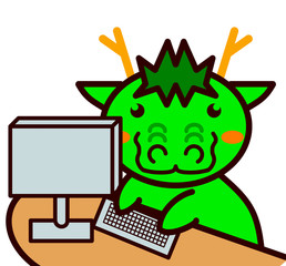 パソコンを使う動物シリーズ