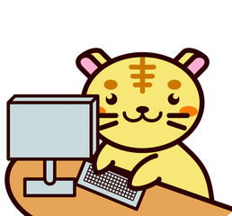 パソコンを使う動物シリーズ