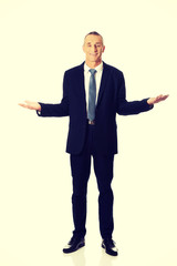Businessman with open hands