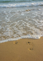 Footprints on the beach