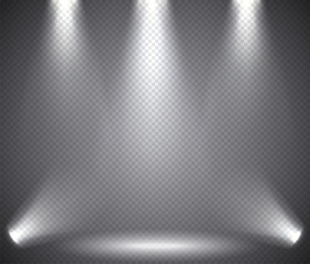 Scene illumination from above and below, transparent effects on