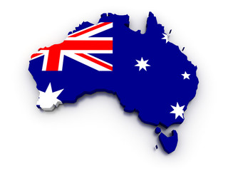 Obraz na płótnie Canvas Australia Flag Map