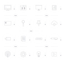 office icon set 4 design  line icons style