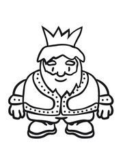 small fat comic cartoon king
