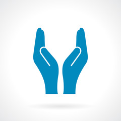 Care protecting hands icon
