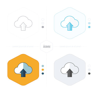 Upload cloud icon 4 design