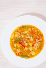 Fish soup with vegetables