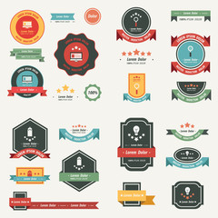 Label And Ribbon template design  set