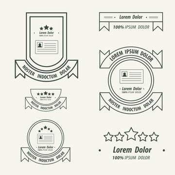 Card Label And Ribbon line style
