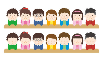 ほおづえ　子どもたち