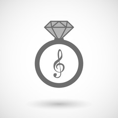 Vector ring icon with a g clef