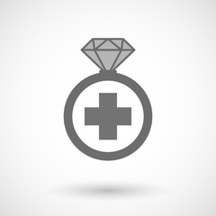Isolated vector ring icon with a pharmacy sign