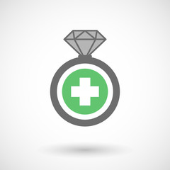 Isolated vector ring icon with a round pharmacy sign