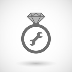 Isolated vector ring icon with a wrench