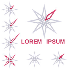 Star corporate symbol design set