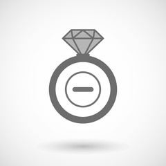 Isolated vector ring icon with a subtraction sign