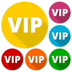 Vip icons set with long shadow