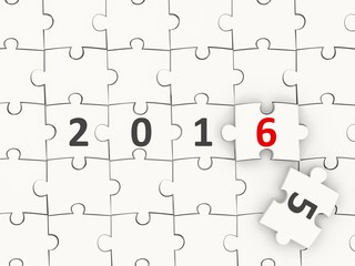 Fototapeta premium 2016 New year symbol on puzzle
