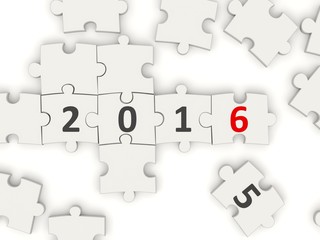2016 New year symbol on puzzle