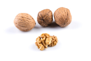 Dried walnut close up
