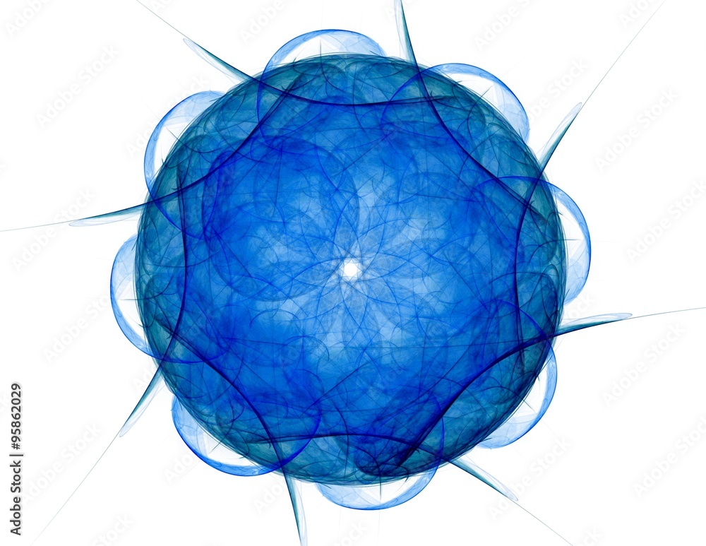 Poster elementary particles series. interplay of abstract fractal forms on the subject of nuclear physics s