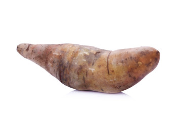 Fresh Yacon roots on white background