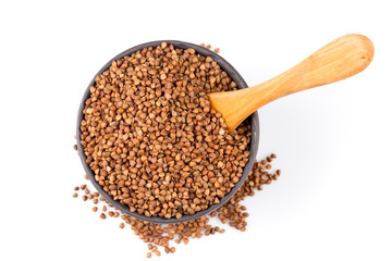 Buckwheat groats in a bowl