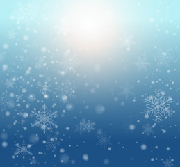 Winter frozen background with snowflakes
