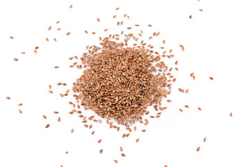 flax seeds isolated on white