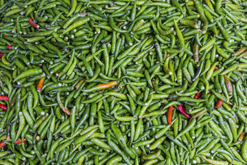 Orange chili peppers, closeup view