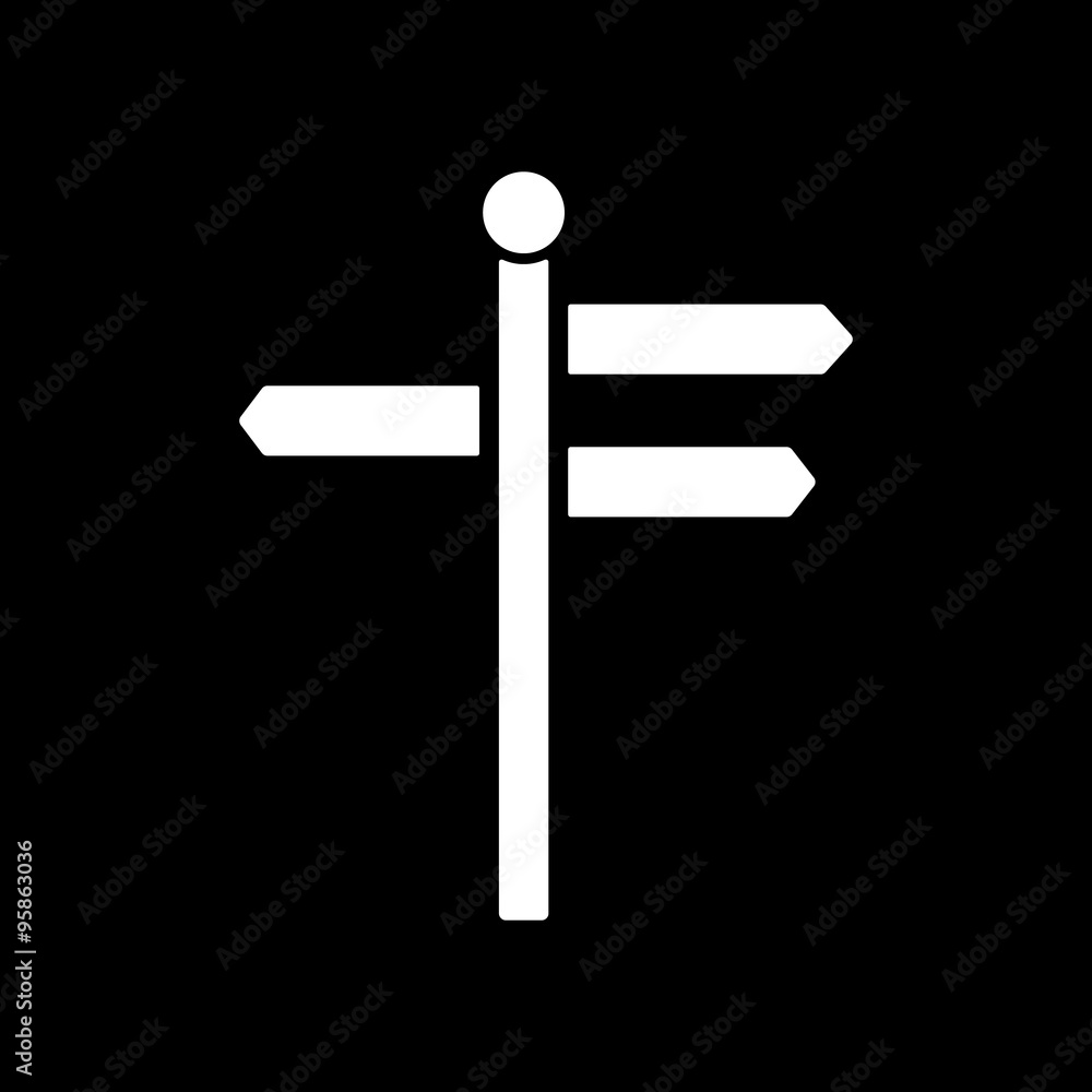 Poster the signpost icon. pointer symbol. flat