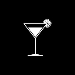 The cocktail icon. Alcohol symbol. Flat