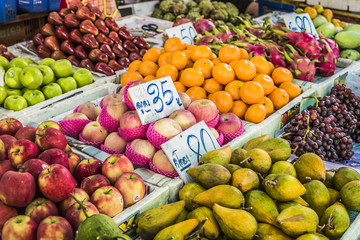 Fruit Market in Bangkok, Thailand. - obrazy, fototapety, plakaty