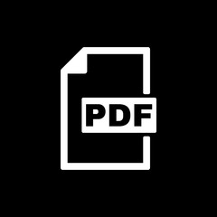 The PDF icon. File format symbol. Flat