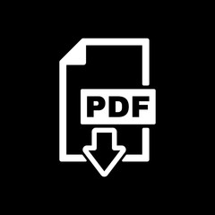 The PDF icon. File format symbol. Flat