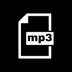 The mp3 icon. File audio format symbol. Flat