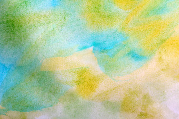 background from watercolor yellow and blue color