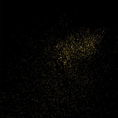 Fototapeta na wymiar Gold glitter texture on a black background. Golden explosion of confetti. Golden grainy abstract texture on a black background. Design element. Vector illustration,eps 10.
